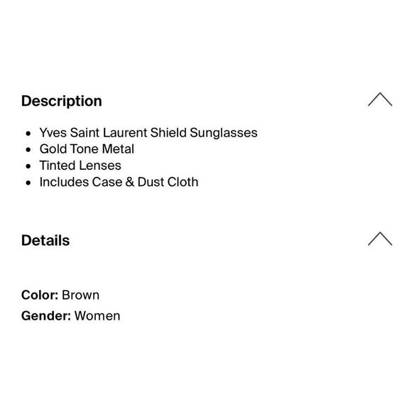 yves saint laurent Authentic Brown Tan Shield Tinted Rhinestone Logo Sunglasses - Picture 4 of 6